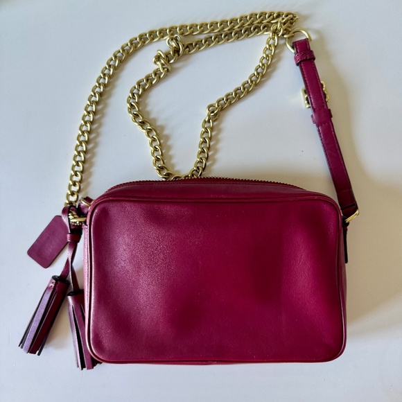 Coach Legacy Flight Bag Crossbody Adjustable Length Chain & Tassels, Port Color - Picture 5 of 14